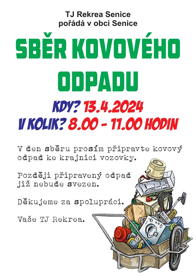 Plakát na sběr kovového odpadu 2024